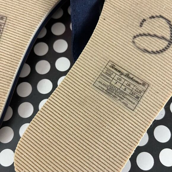 Tommy Bahama Sandals Womens Size 7 Speedwell Flip Flops Thong Navy Blue Strap Ne - Picture 4 of 5